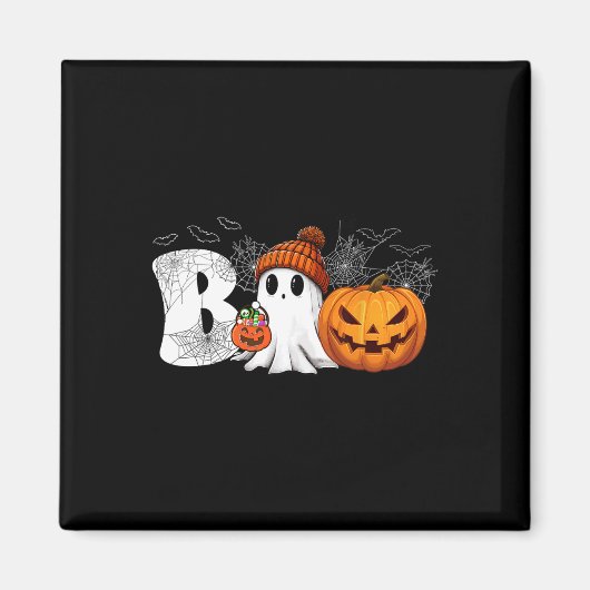 Aimant Citrouille Jack-o'-lantern Ghost Boo Costume d'Hal (Devant)