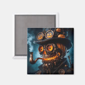 Aimant Citrouille Jack-O-Lantern Steampunk Gothique Hallo (Recto/Verso)
