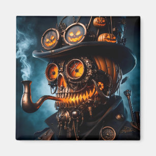 Aimant Citrouille Jack-O-Lantern Steampunk Gothique Hallo