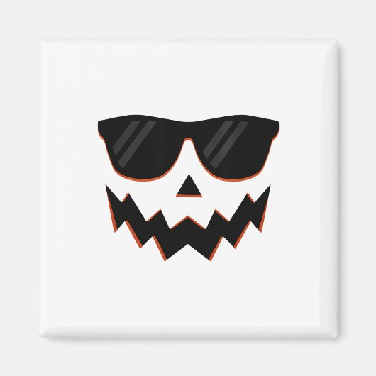 Aimant Citrouille Jack-o'-lantern Visage Hallowen Costume (Devant)