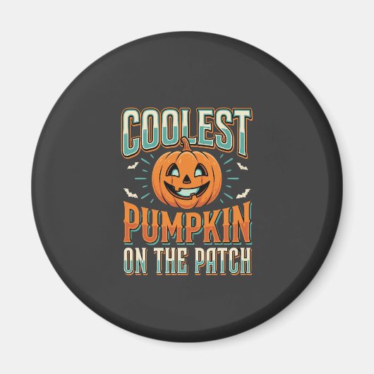 Aimant Citrouille la plus cool sur le patch Design Hallow (Devant)