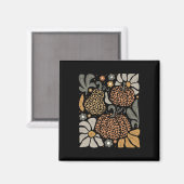 Aimant Citrouille léopard avec fleurs Boho Floral Thanksg (Recto/Verso)