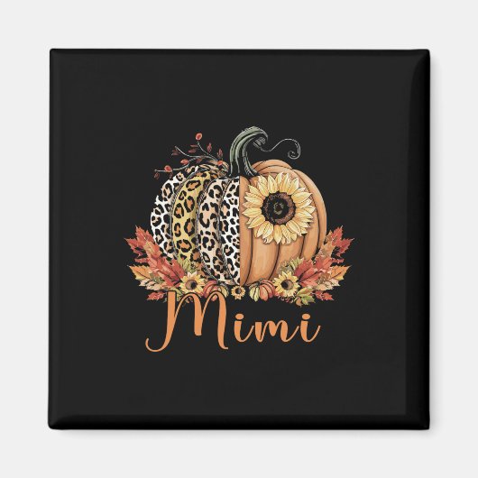 Aimant Citrouille Léopard De Thanksgiving Et Mimi De Tour (Devant)