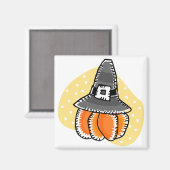 Aimant citrouille pèlerin (Recto/Verso)