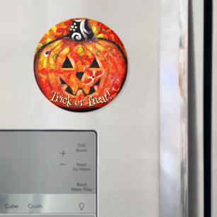 Aimant Citrouille Personnalisée Jack O Lantern Abstraite