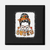 Aimant Citrouille Queen Messy Bun Automne Citrouille Auto (Devant)