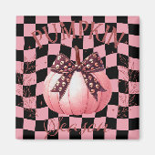 Aimant Citrouille rose mignon avec cordon (Devant)