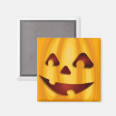 Aimant Citrouille sculpté souriant design Halloween (Recto/Verso)