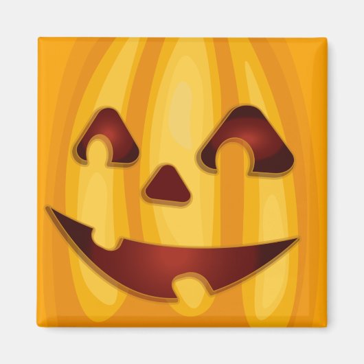 Aimant Citrouille sculpté souriant design Halloween (Devant)
