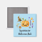 Aimant Citrouille Spooktacular Halloween Bash Party Bleu (Recto/Verso)