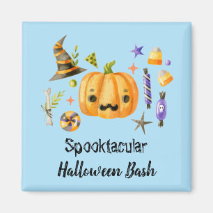 Aimant Citrouille Spooktacular Halloween Bash Party Bleu