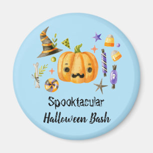 Aimant Citrouille Spooktacular Halloween Bash Party Bleu