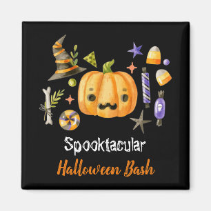 Aimant Citrouille Spooktacular Halloween Bash Party Noir