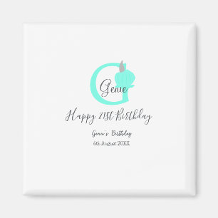 Aimant Citrouille vert automne anniversaire 21e pastel gr