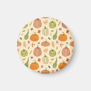 Aimant Citrouille vert et orange, motif sans soudure.