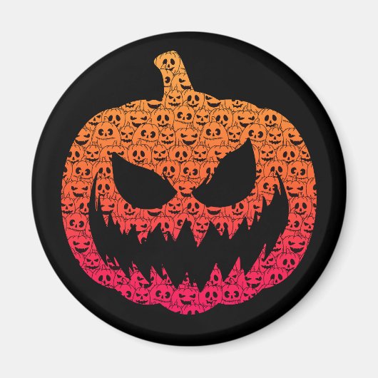 Aimant Citrouilles colorés éffrayants - Motif d'Halloween (Devant)