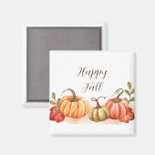 Aimant Citrouilles d'aquarelle avec texte personnalisable (Recto/Verso)