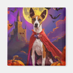 Aimant Citrouilles de chien Basenji Halloween effrayantes