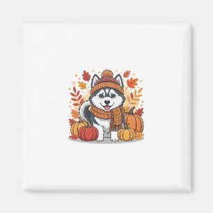 Aimant Citrouilles de husky d'automne Action de grâce Coz