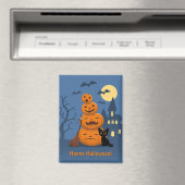 Aimant Citrouilles d'Halloween et chat noir (In Situ (Lave-vaisselle))