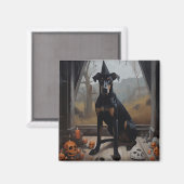 Aimant Citrouilles Doberman Halloween Effrayant (Recto/Verso)