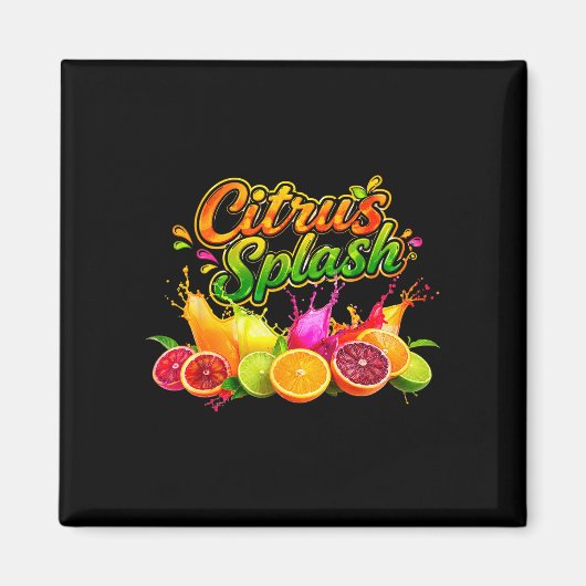 Aimant Citrus splash vacances d'été graphique de fruits (Devant)