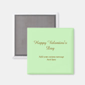 Aimant Citrus vert marron joyeuse Saint-Valentin simple  (Recto/Verso)