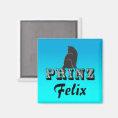 Aimant City Prinz schwarzer Kater Katze (Recto/Verso)