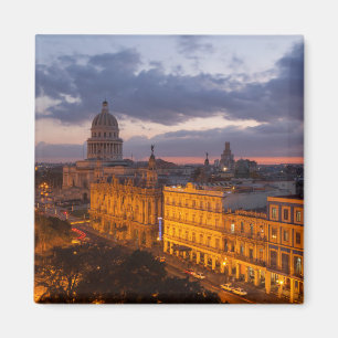 Aimant Cityscape au coucher du soleil, La Havane, Cuba