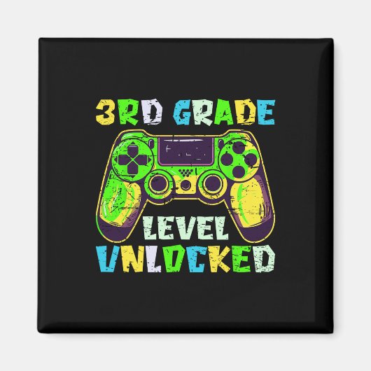 Aimant Ck To School 3rd Grade Boys Gamer First Day Third (Devant)