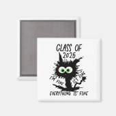 Aimant Cl De 2025 Drôle Chat Noir (Recto/Verso)