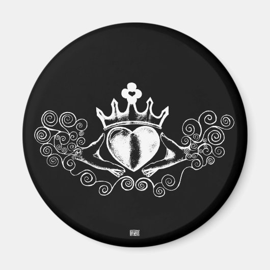 Aimant Claddagh (blanc) (Devant)