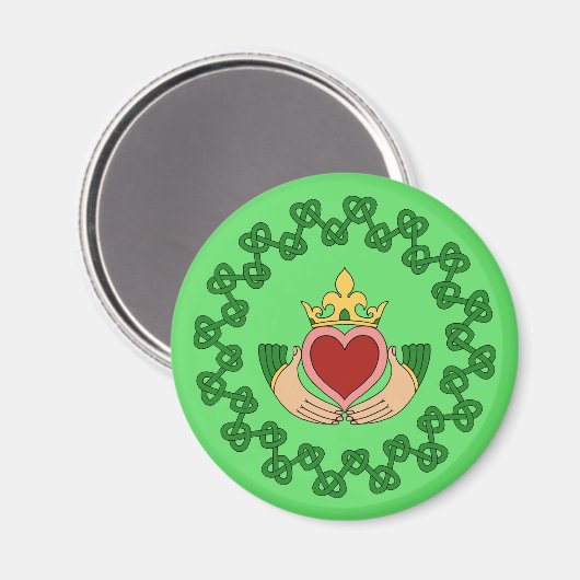 Aimant Claddagh et Green Knotwork (Recto/Verso)