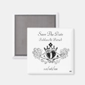 Aimant Claddagh (Noir) (Enregistrer la date) (Recto/Verso)