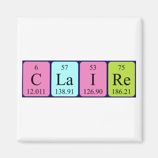 Aimant Claire aimnet de nom de table périodique (Devant)