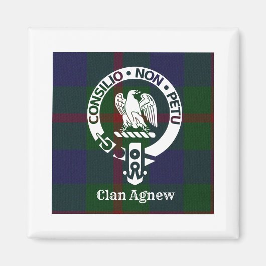 Aimant Clan Agnew Crest Badge et Tartan (Devant)