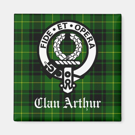 Aimant Clan Arthur Crest Badge & Tartan (Devant)