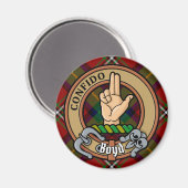 Aimant Clan Boyd Crest sur Tartan (Recto/Verso)