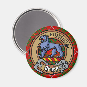 Aimant Clan Bruce Crest sur Tartan