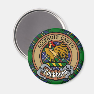 Aimant Clan Cockburn Crest sur Tartan