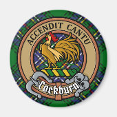 Aimant Clan Cockburn Crest sur Tartan (Devant)