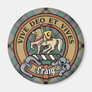 Aimant Clan Craig Crest sur Tartan