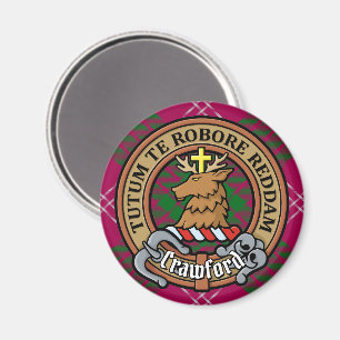 Aimant Clan Crawford Crest sur Tartan