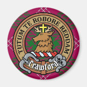 Aimant Clan Crawford Crest sur Tartan (Devant)
