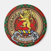 Aimant Clan Cumming Crest sur Tartan (Devant)