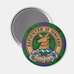 Aimant Clan Davidson Crest sur Tartan