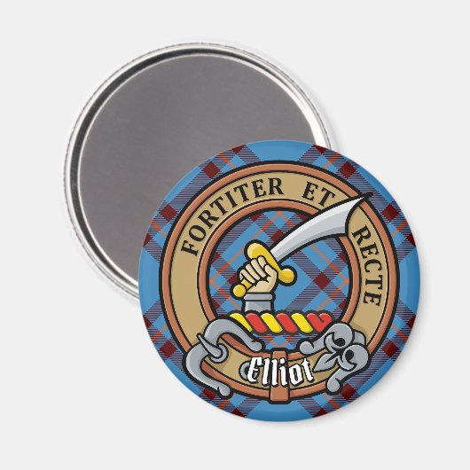 Aimant Clan Elliot Crest sur le tarte antique (Recto/Verso)