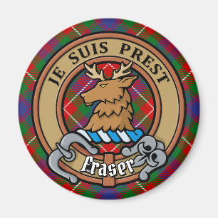 Aimant Clan Fraser de Lovat Crest sur Tartan