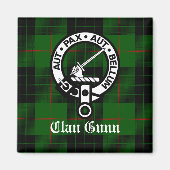 Aimant Clan Gunn Crest Badge et Tartan (Devant)