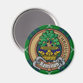 Aimant Clan Hamilton Crest sur la chasse Tartan (Recto/Verso)